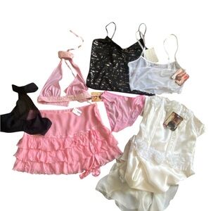 Lot of 7 Lingerie tops gown skirt M/L